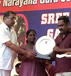 Receiving SNGSS award for the services of Shree Poornathrayeesa Vridhasadanam, Tripunithura